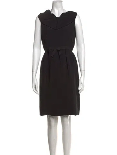 Pre-owned Bill Blass Cowl Neck Knee-length Dress In Black