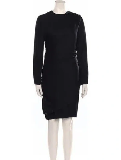 Pre-owned Bill Blass Crew Neck Knee-length Dress In Black