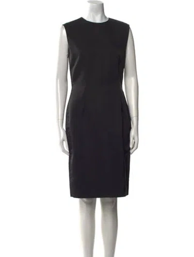 Pre-owned Bill Blass Crew Neck Knee-length Dress In Black