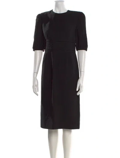 Pre-owned Bill Blass Crew Neck Knee-length Dress In Black