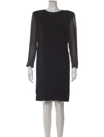 Pre-owned Bill Blass Crew Neck Knee-length Dress In Black