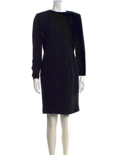 Pre-owned Bill Blass Crew Neck Knee-length Dress In Black
