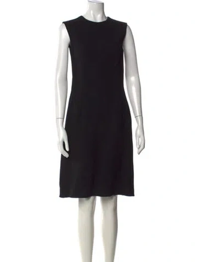 Pre-owned Bill Blass Crew Neck Knee-length Dress In Black