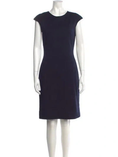 Pre-owned Bill Blass Crew Neck Knee-length Dress In Blue
