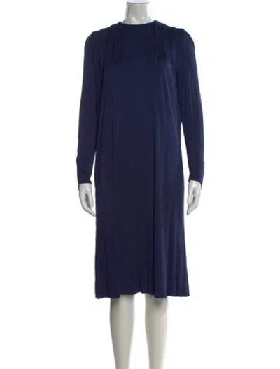 Pre-owned Bill Blass Crew Neck Knee-length Dress In Blue