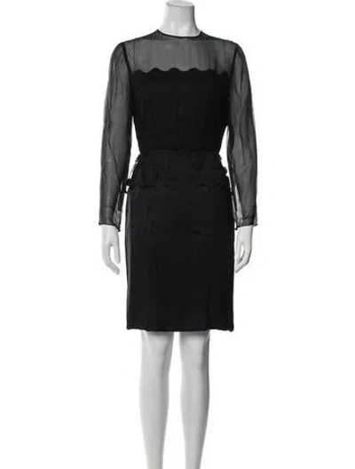 Pre-owned Bill Blass Crew Neck Knee-length Dress In Blue