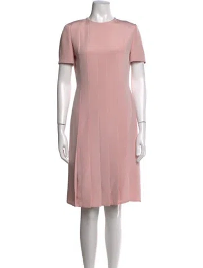 Pre-owned Bill Blass Crew Neck Knee-length Dress In Pink