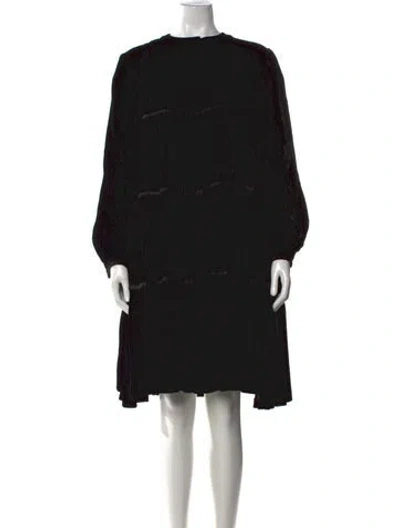 Pre-owned Bill Blass Crew Neck Mini Dress In Black