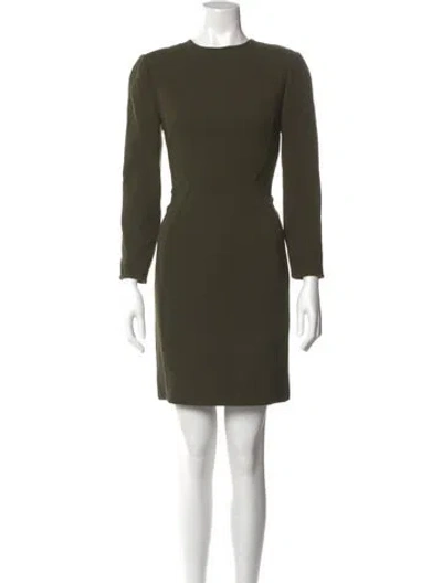 Pre-owned Bill Blass Crew Neck Mini Dress In Green