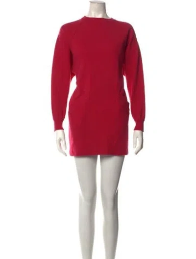 Pre-owned Bill Blass Crew Neck Mini Dress In Pink