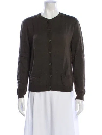 Pre-owned Bill Blass Crew Neck Sweater In Green
