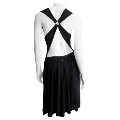 Pre-owned Bill Blass Cross Back Dress 1980s In Black