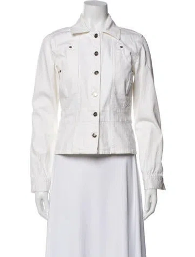 Pre-owned Bill Blass Denim Jacket In White