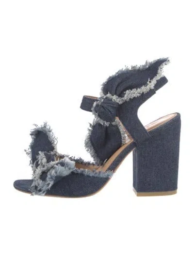 Pre-owned Bill Blass Denim Slingback Sandals In Blue