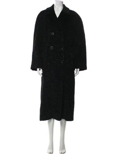Pre-owned Bill Blass Faux Fur Coat In Black