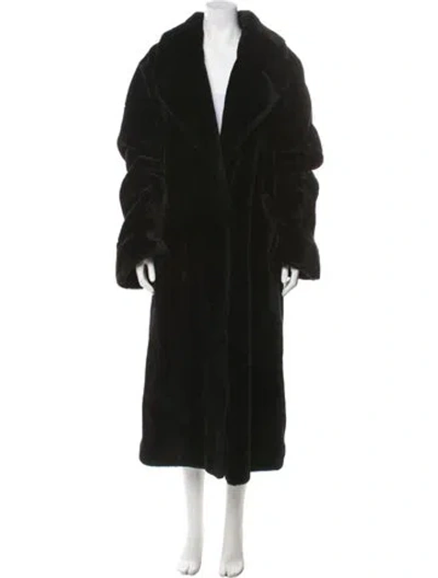Pre-owned Bill Blass Faux Fur Coat In Black