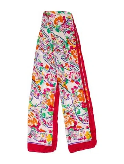 Pre-owned Bill Blass Floral Print Bandeau In Red