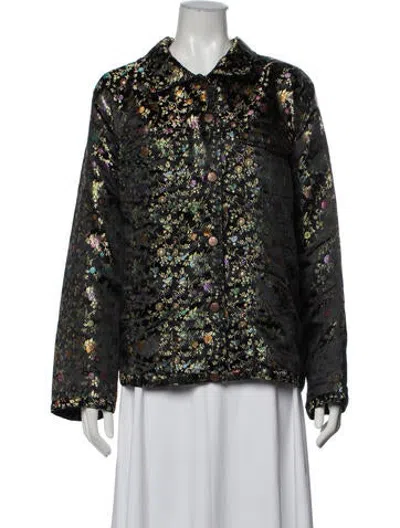 Pre-owned Bill Blass Floral Print Jacket In Multicolor