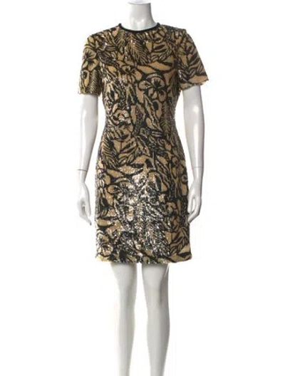 Pre-owned Bill Blass Floral Print Mini Dress In Multicolor