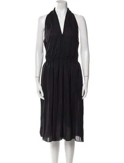 Pre-owned Bill Blass Halterneck Long Dress In Black