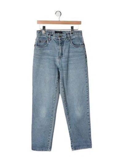 Pre-owned Bill Blass High-rise Straight Leg Jeans In Blue