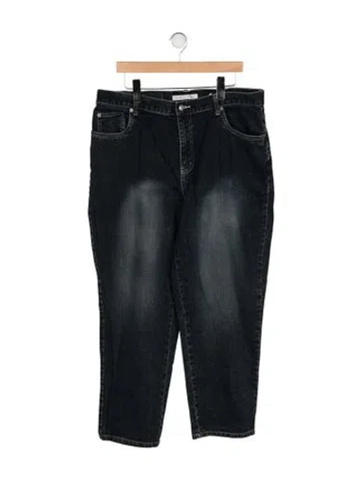 Pre-owned Bill Blass High-rise Straight Leg Jeans In Gray