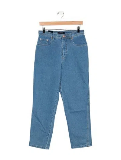 Pre-owned Bill Blass High-rise Straight Leg Jeans W/ Tags In Blue