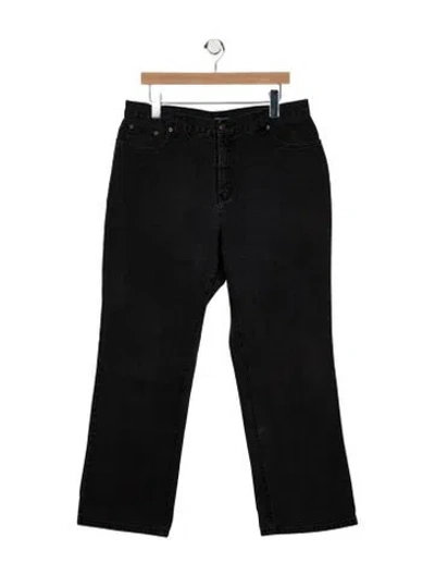 Pre-owned Bill Blass High-rise Wide Leg Jeans In Black