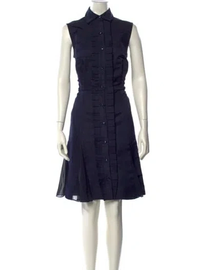Pre-owned Bill Blass Knee-length Dress In Blue