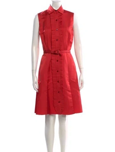 Pre-owned Bill Blass Knee-length Dress In Red
