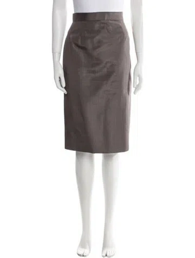 Pre-owned Bill Blass Knee-length Skirt In Gray