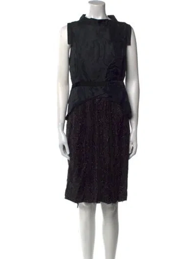 Pre-owned Bill Blass Lace Midi Length Dress In Black