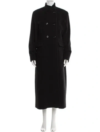 Pre-owned Bill Blass Lambswool Coat In Black