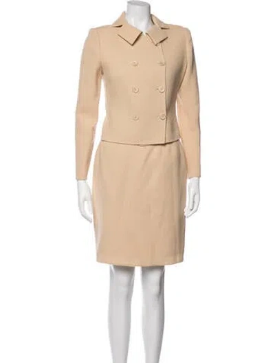 Pre-owned Bill Blass Late 1990's - Early 2000's Skirt Set In Neutrals
