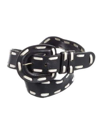 Pre-owned Bill Blass Leather Belt In Blue