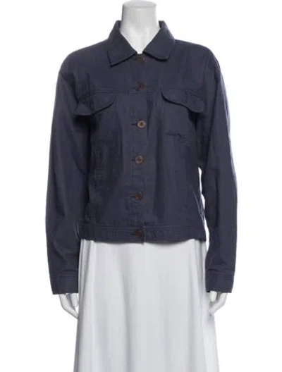 Pre-owned Bill Blass Linen Jacket In Blue