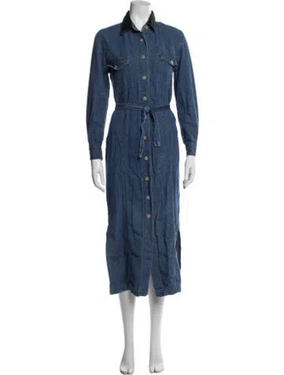 Pre-owned Bill Blass Long Dress In Blue