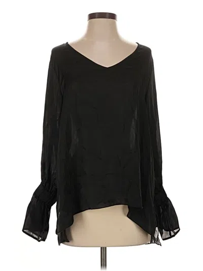 Pre-owned Bill Blass Long Sleeve Blouse In Black