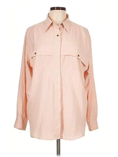 Pre-owned Bill Blass Long Sleeve Blouse In Pink