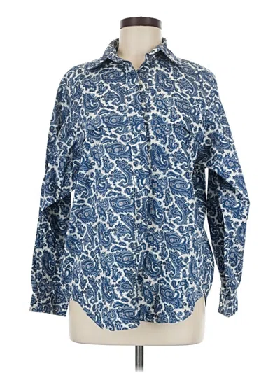 Pre-owned Bill Blass Long Sleeve Button Down Shirt In Blue
