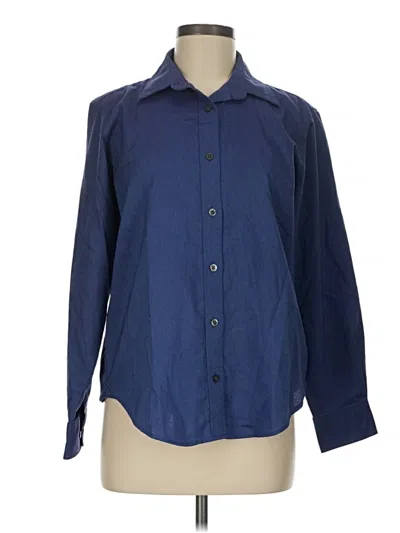 Pre-owned Bill Blass Long Sleeve Button Down Shirt In Blue