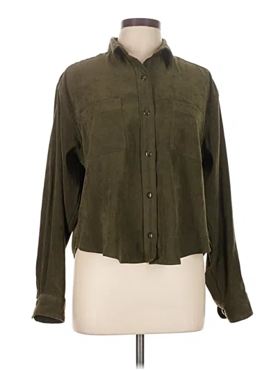 Pre-owned Bill Blass Long Sleeve Button Down Shirt In Green