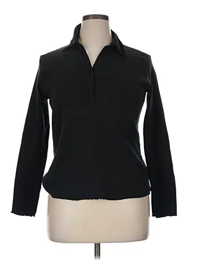 Pre-owned Bill Blass Long Sleeve Polo Shirt In Black