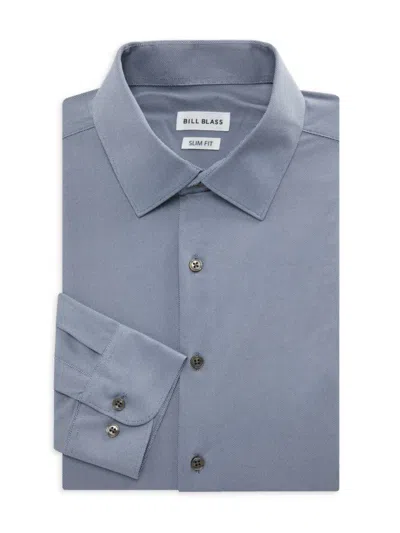 Bill Blass Men's Solid Slim Fit Dress Shirt In Steel Grey