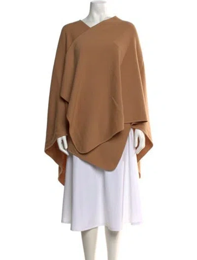 Pre-owned Bill Blass Merino Wool V-neck Sweater In Neutral