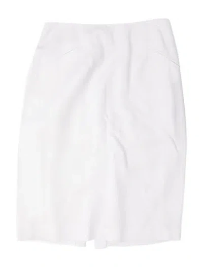 Pre-owned Bill Blass Midi Length Skirt In White