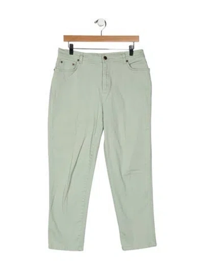 Pre-owned Bill Blass Mid-rise Straight Leg Jeans In Green