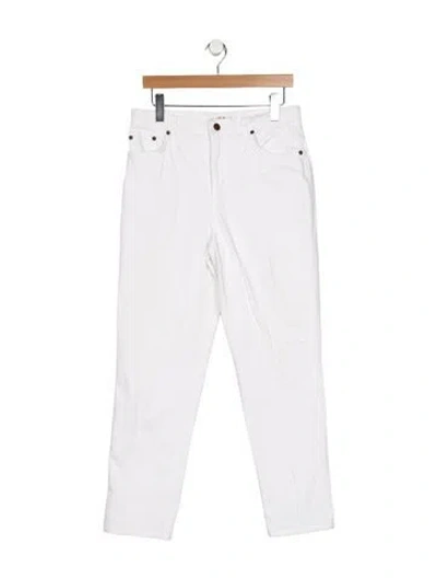 Pre-owned Bill Blass Mid-rise Straight Leg Jeans In White