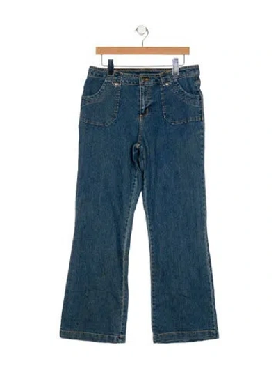 Pre-owned Bill Blass Mid-rise Wide Leg Jeans In Blue