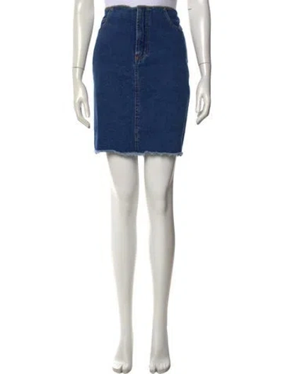 Pre-owned Bill Blass Mini Skirt In Blue